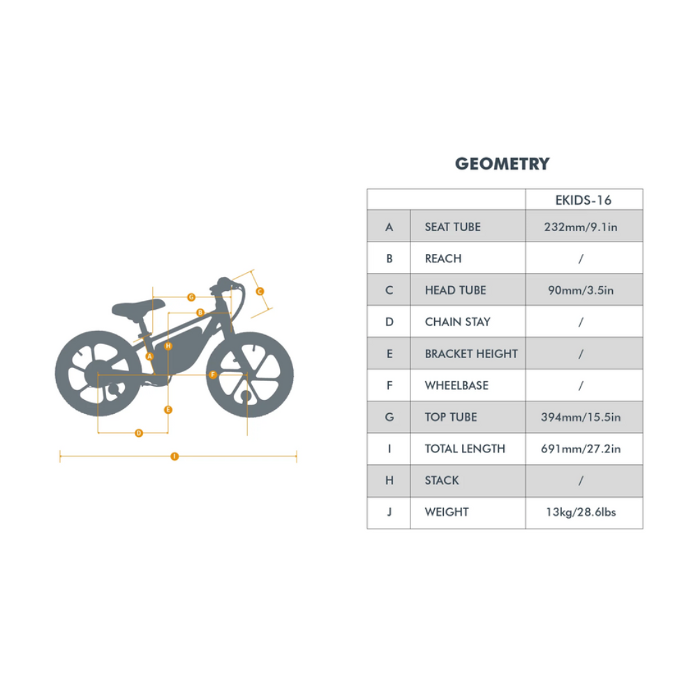 EKIDS-16 2024 Electric Bike for Kids