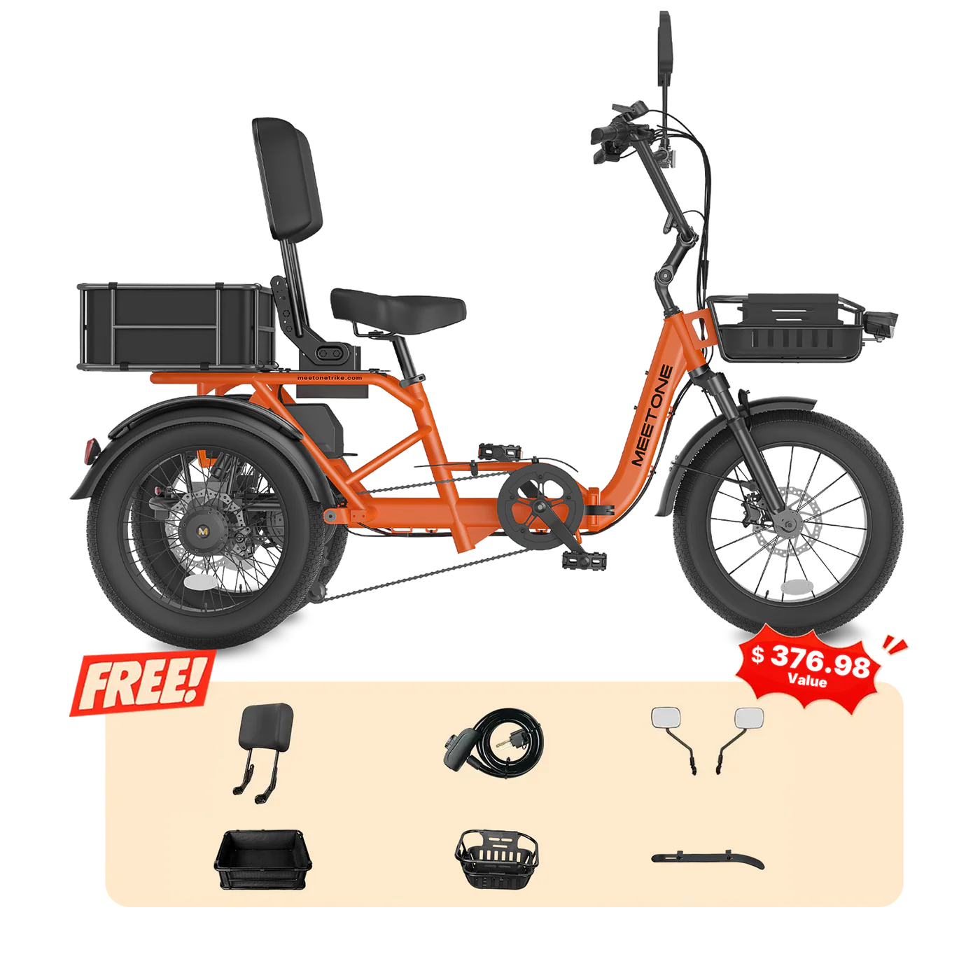 Meet One Breeze Pro 2.0 Full Suspension Fat Tire Electric Trike
