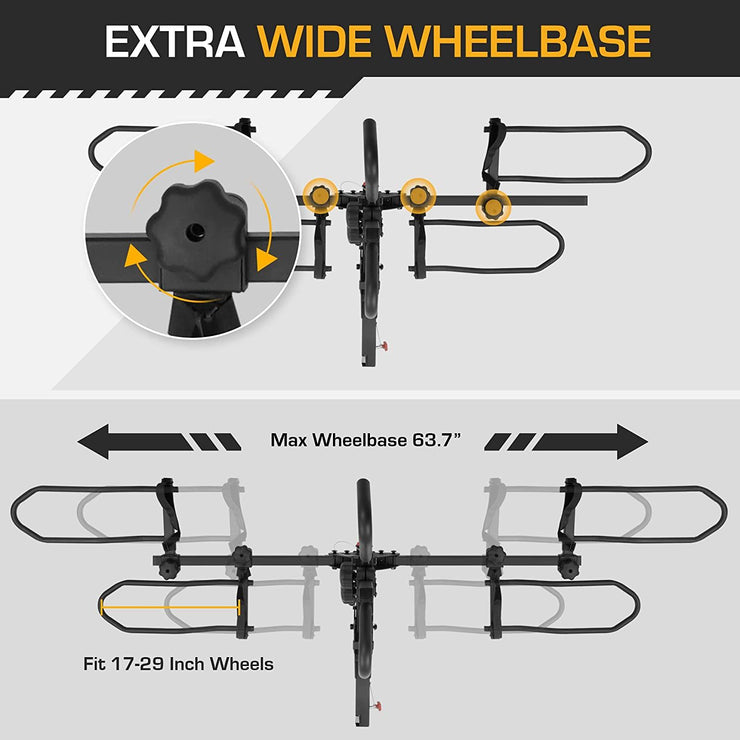 2 & 4 BIKE HITCH CAR CARRIER, WOBBLE FREE, SMART TILTING & FOLDING, WATCH VIDEO