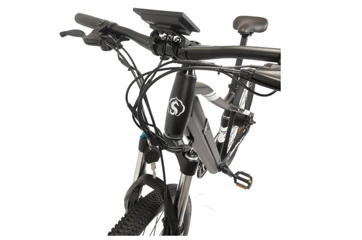 TROY – 27.5″ Electric Mountain Bike, Very powerful 250/500w, 48v motor & Large 720WH battery, Hand throttle, 9 Speed Shimano Altus gears